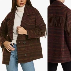 Sam Edelman Wool Blend Fringe Jacket